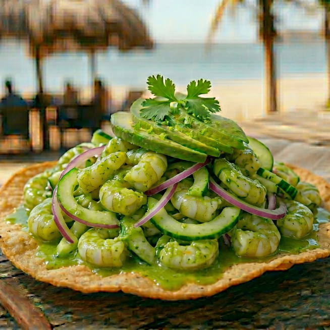 Tostada de Aguachile Verde