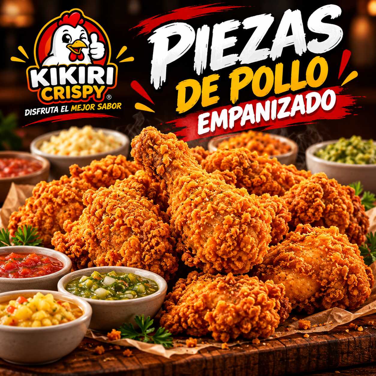 10 Piezas de pollo crujiente + complemento