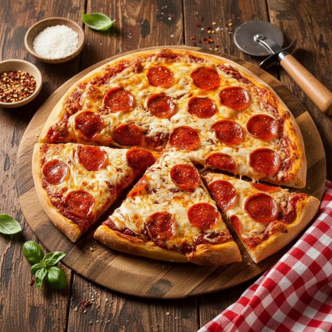 Feita com nossa massa artesanal crocante e molho de tomate caseiro, ela é coberta com uma camada generosa de mussarela derretida, calabresa picadinha e um toque de orégano fresco, que traz um sabor único e irresistível. (4 fatias)