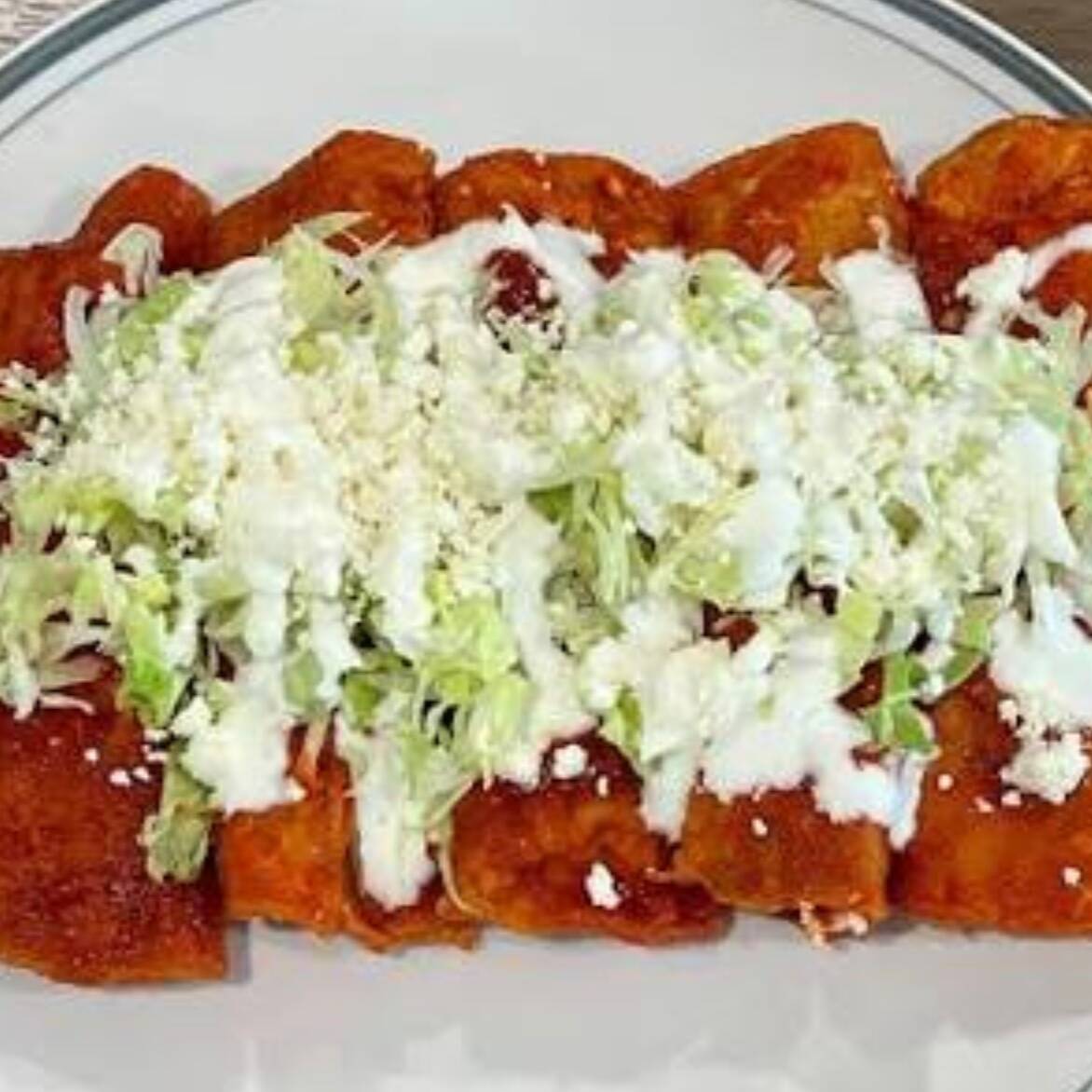Enchiladas rojas de papa