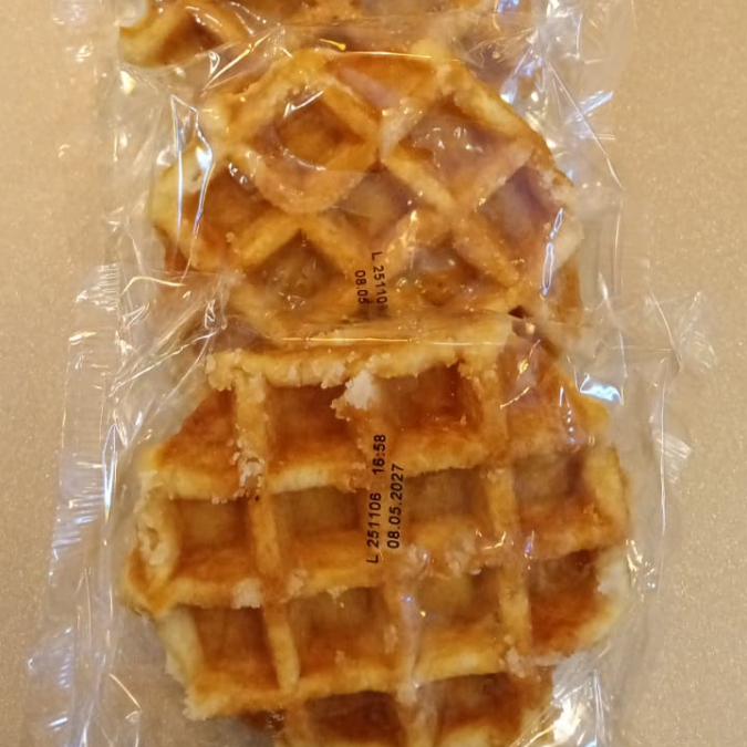 Waffle con Azúcar Perlada empaquetado