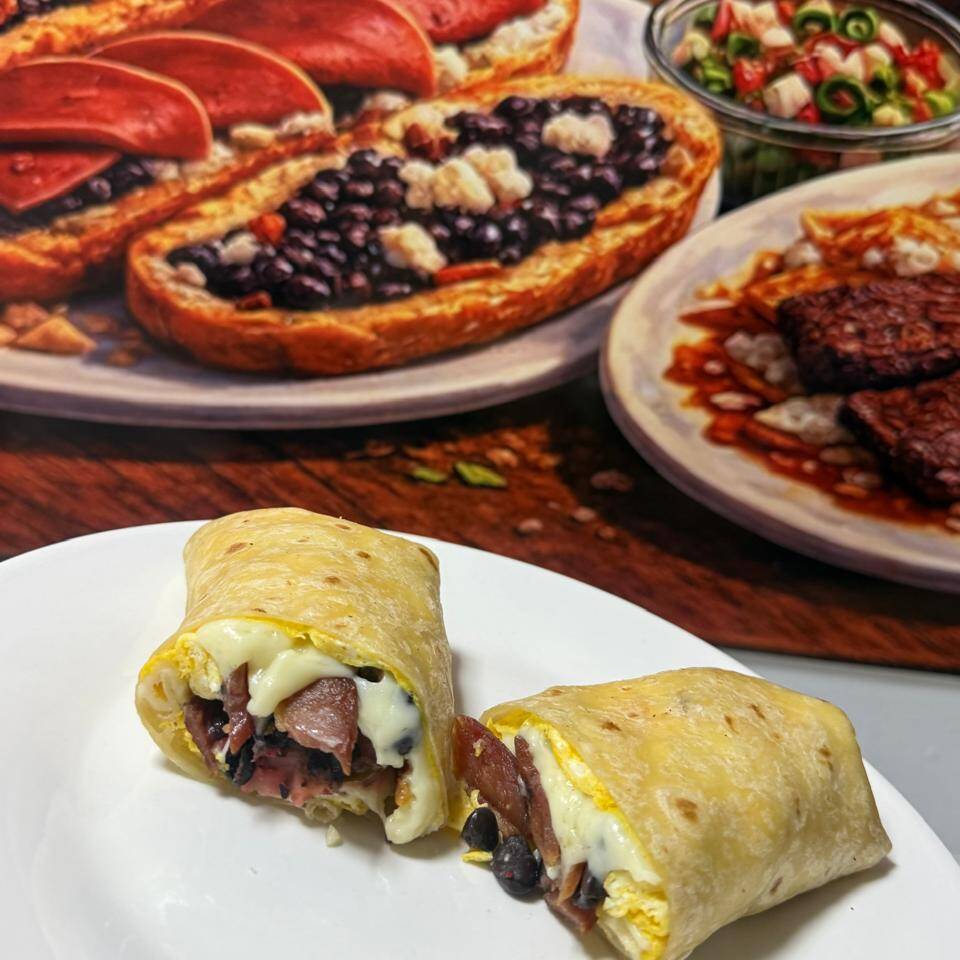 Bacon breakfast burrito