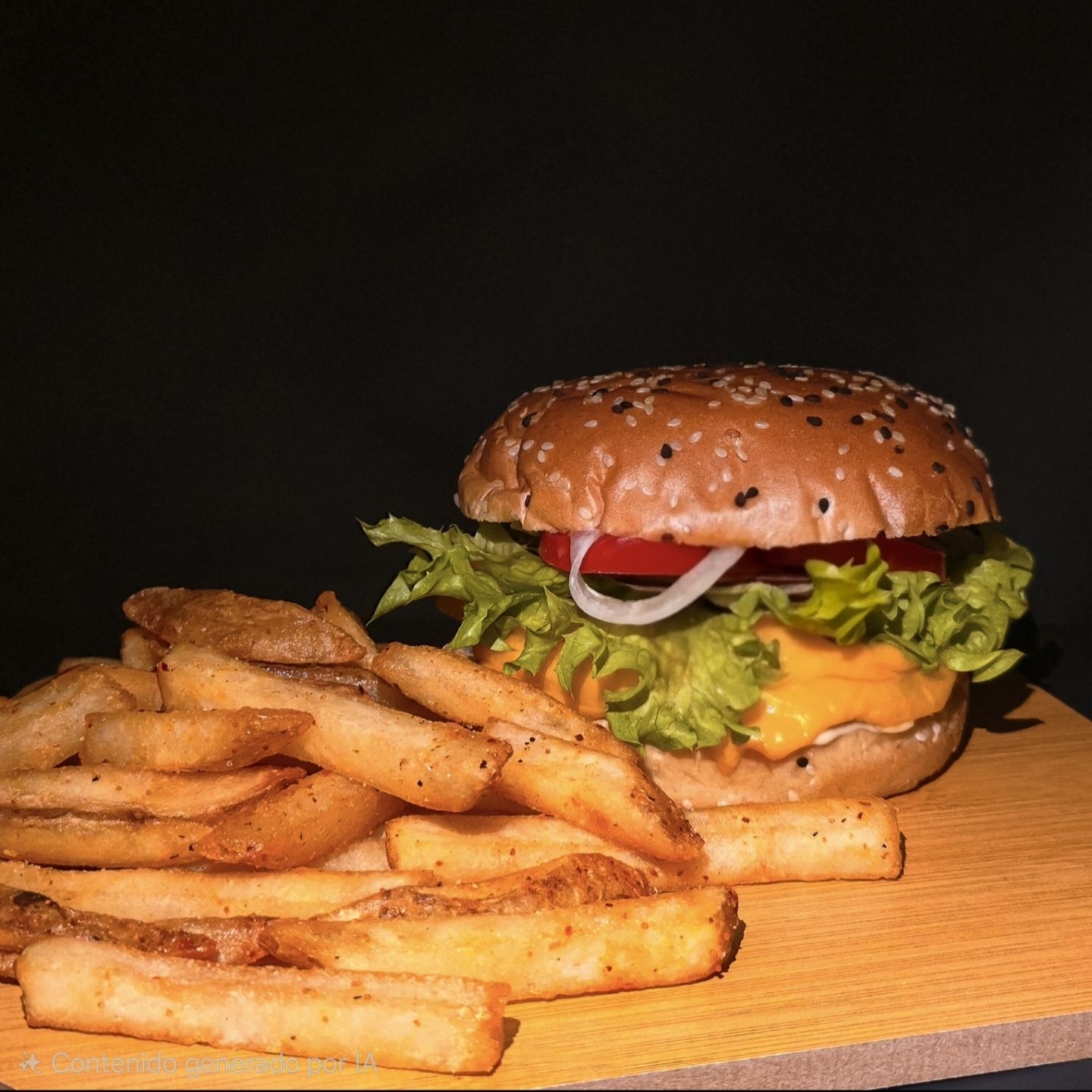 Hamburguesa con papas fritas