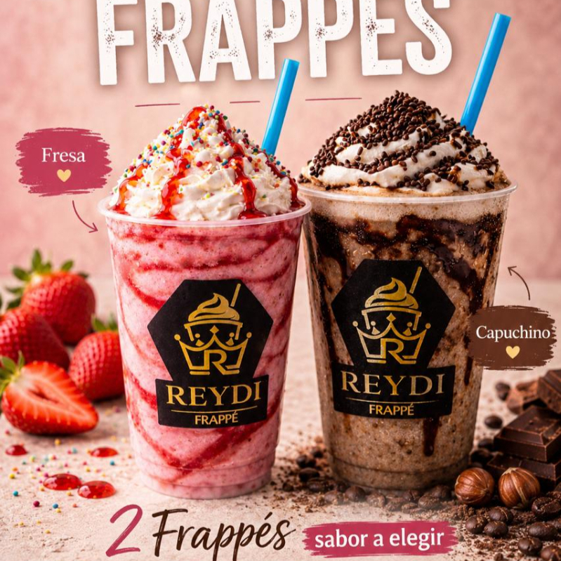 Combo Frappes Fresa y Capuchino