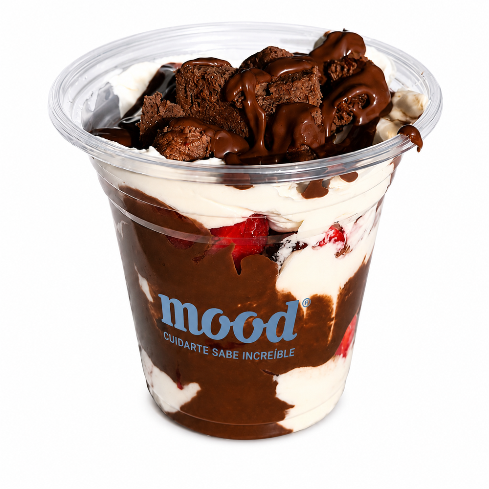 Fresas con crema & brownie
