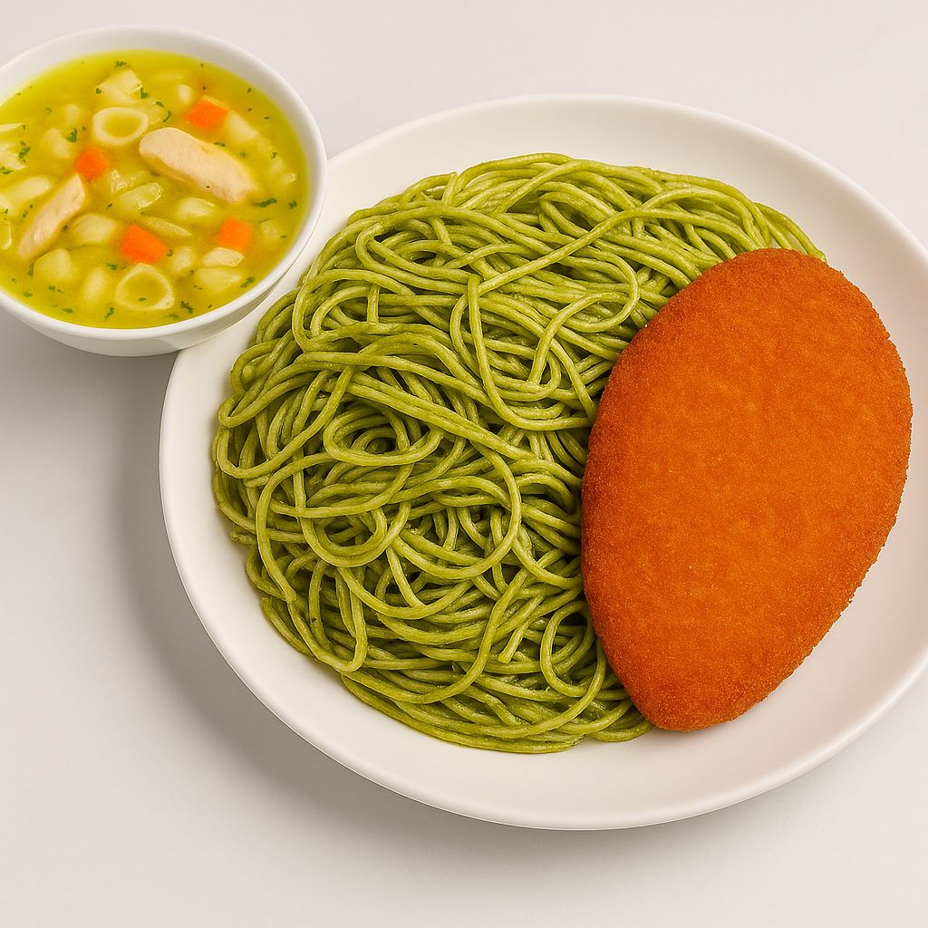 Tallarin Verde C/ Milanesa & Sopa