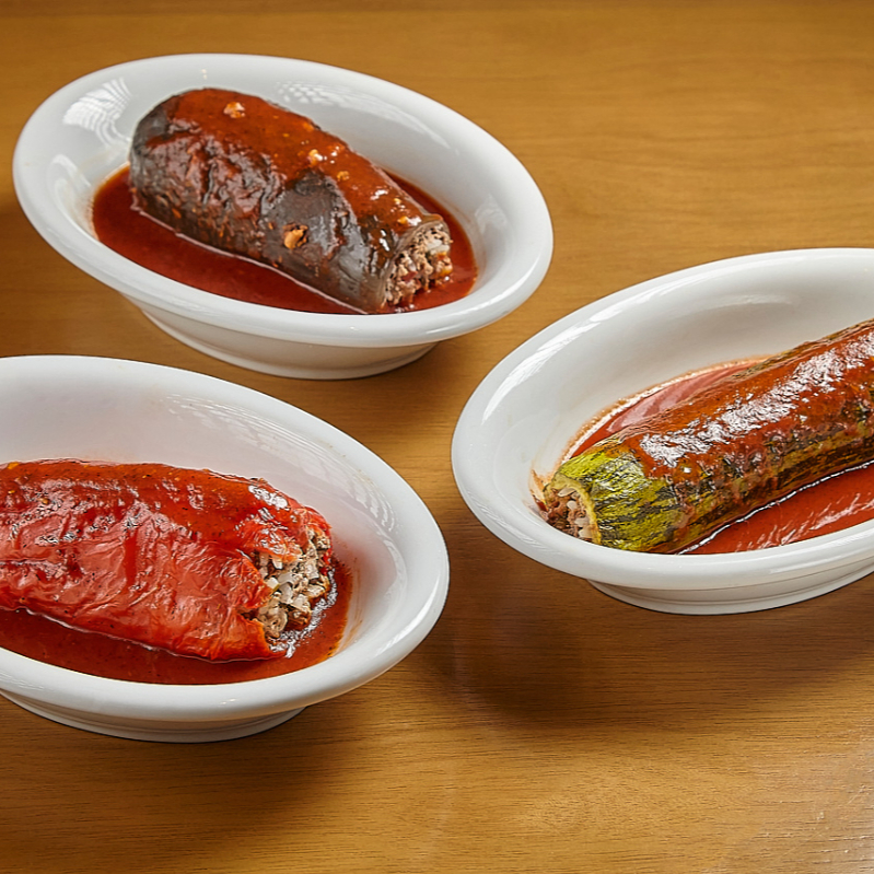 Abobrinha , Beringela ou Pimentão Recheados