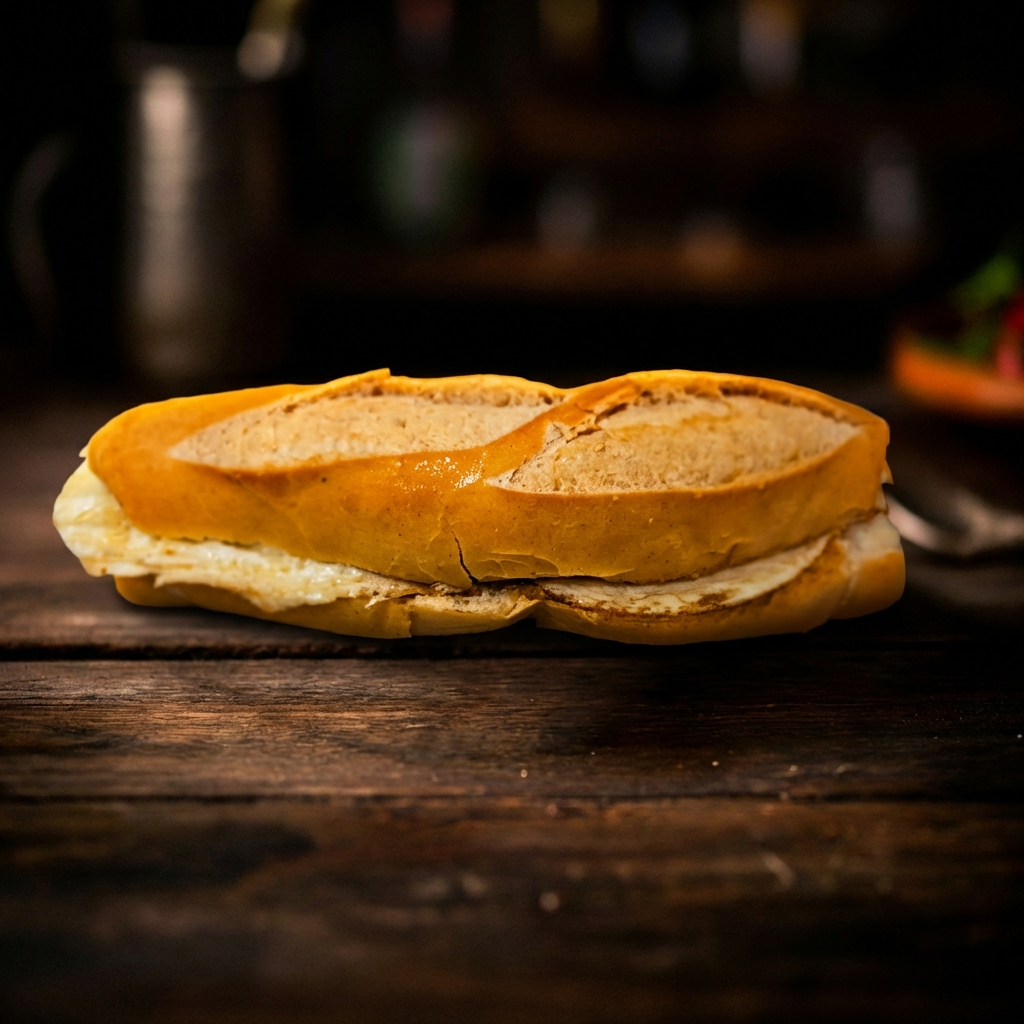 Ovo preparado no ponto ideal servido em pão fresco e macio. Um clássico reconfortante com toque especial.