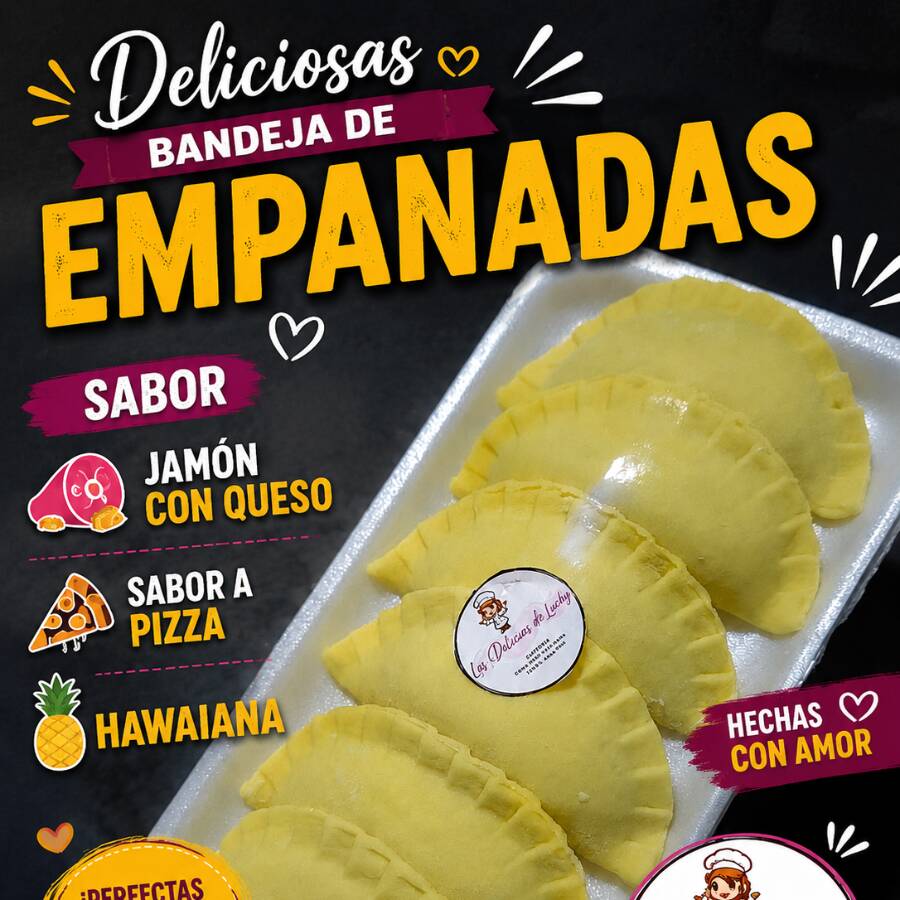 Bandeja de Empanadas Jamón y Queso Crudas