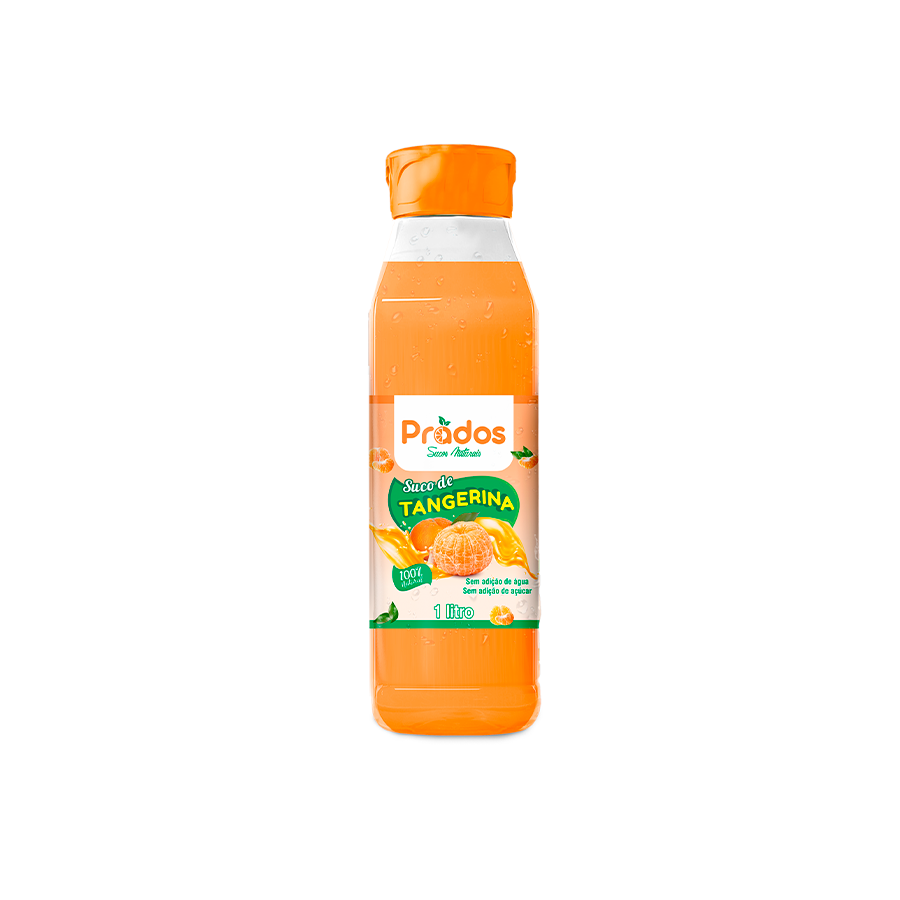 Garrafa de suco de caju de 1 Litro de tangerina. 100% Integral. Sem adição de açucares e sem conservantes