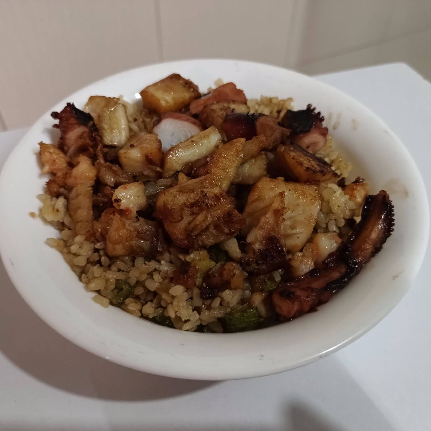 Arroz Yakimeshi de Mariscos