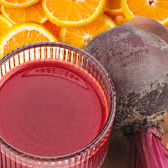 Jugo de naranja y betabel