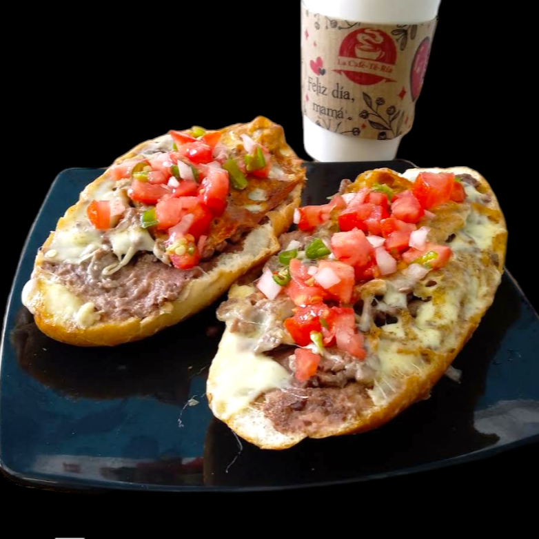 Molletes con Bistec