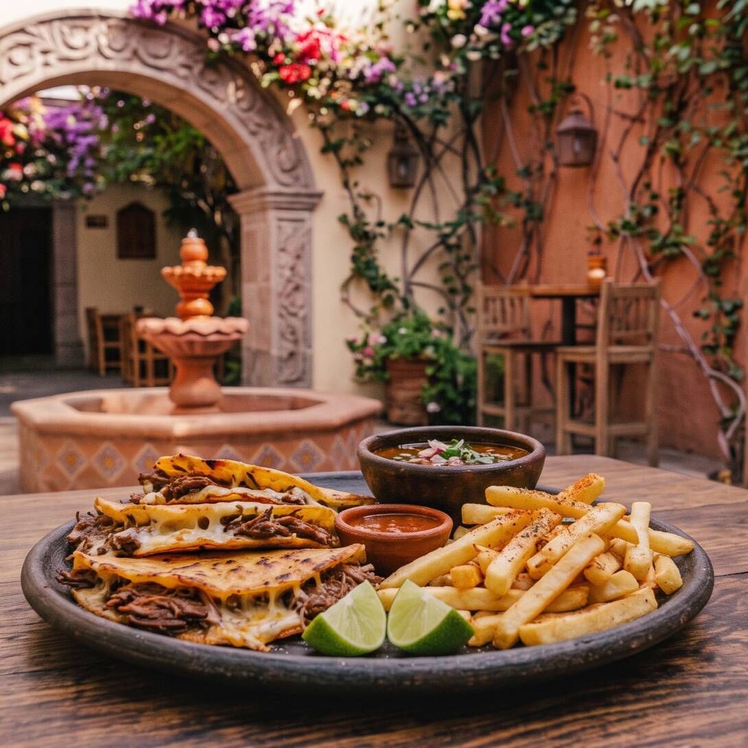 2 Quesabirrias + Papas a la Francesa + Agua