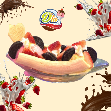 Banana Splitt Con 2 Topping Al Gusto