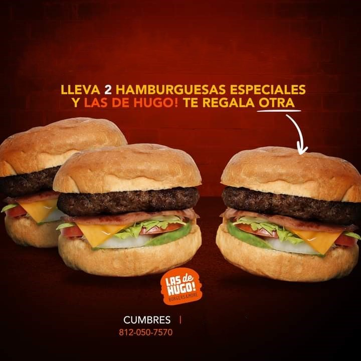 3 X 2 en Hamburguesa Especial (La 3° es Gratis)