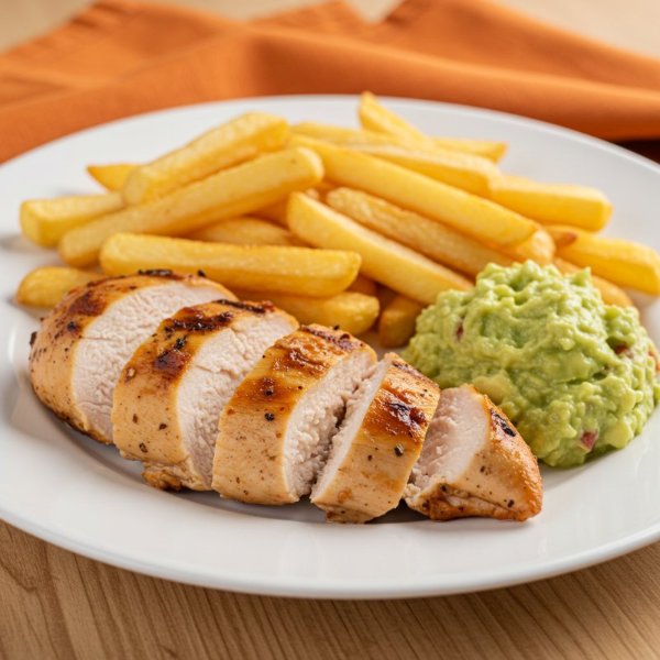 Pechuga con Guacamole y Papas