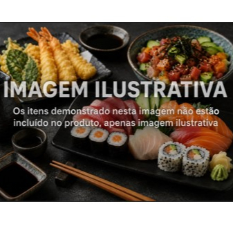 10 sushis, 3 jhous, 2 tekkas, 2 kappas, 2 uramakis califórnia e 2 salmonmakis.