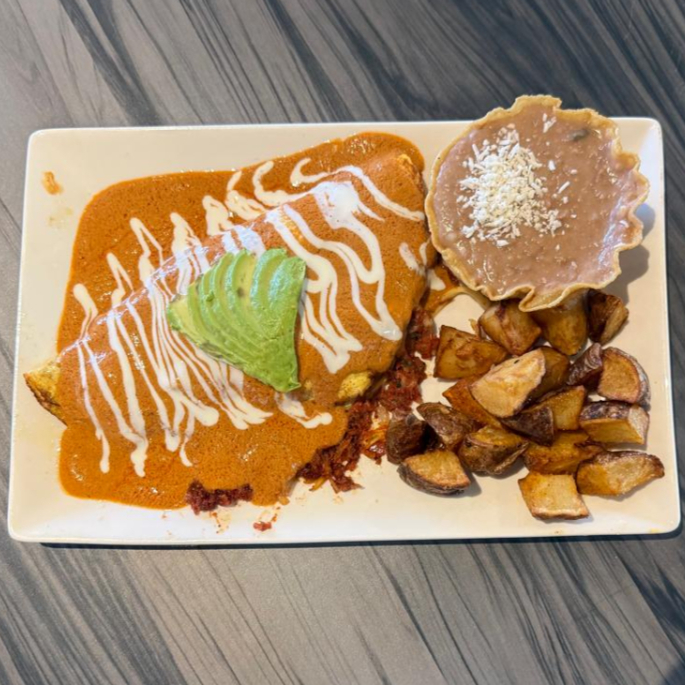 Omelette con Chilorio de Sinaloa