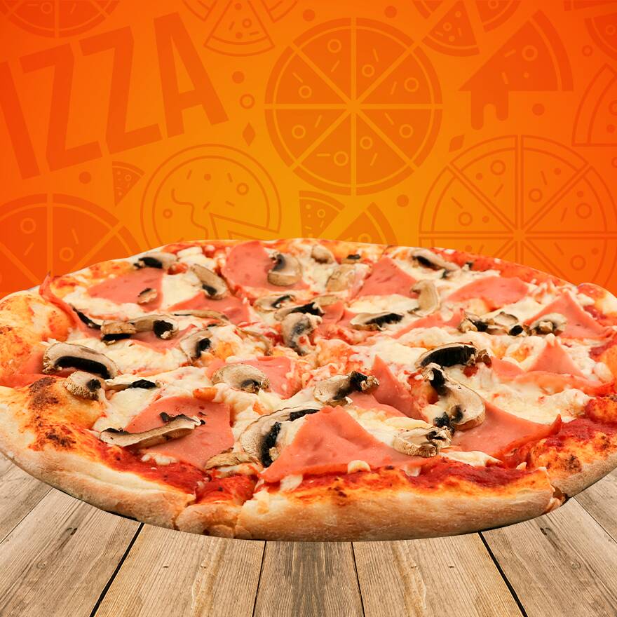 Pizza Gourmet Jamón & Champiñones Alto