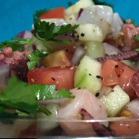 14 Tostadas Ceviche de Pulpo y Camarón