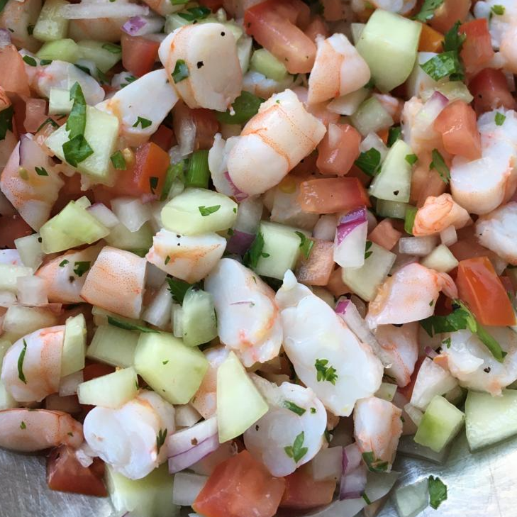 Ceviche Cocido de Camarón 1/2 Litro.
