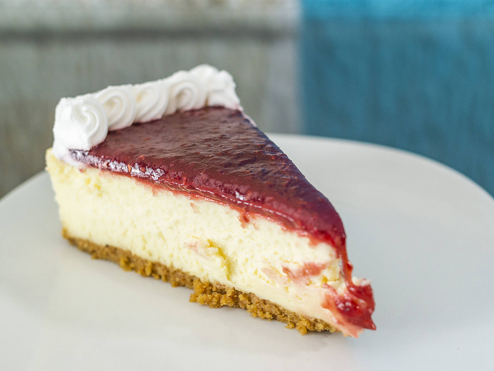 Rebanada de Cheescake de Frambuesa-