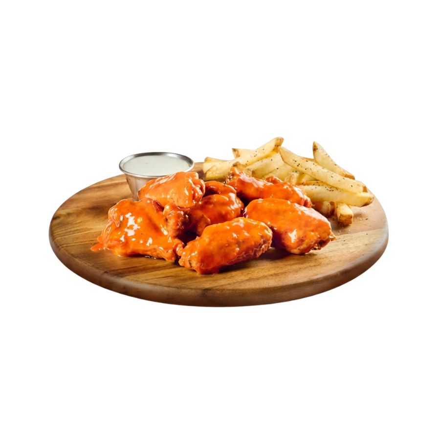 6 Wings +Papas