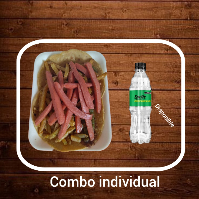 TACO DE SALCHICHA + REFRESCO