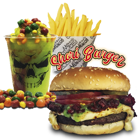 COMBOShoriBurger+Papas+chaMuko