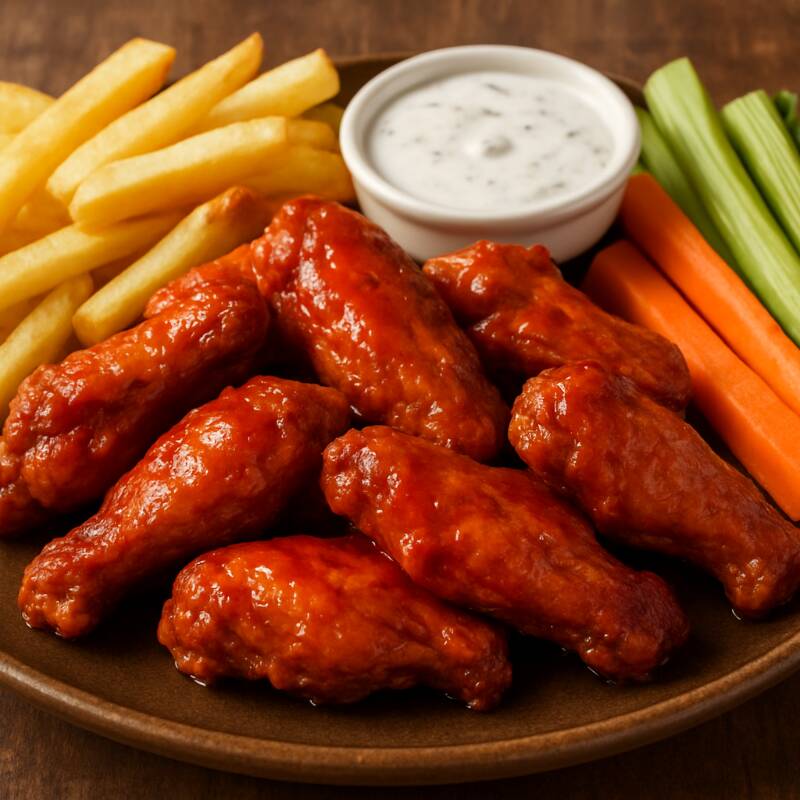 Alitas y Papas Fritas
