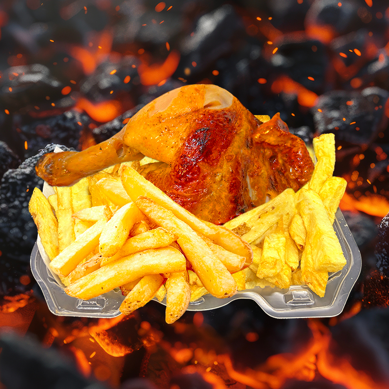 1/4 Pierna + Papas Fritas