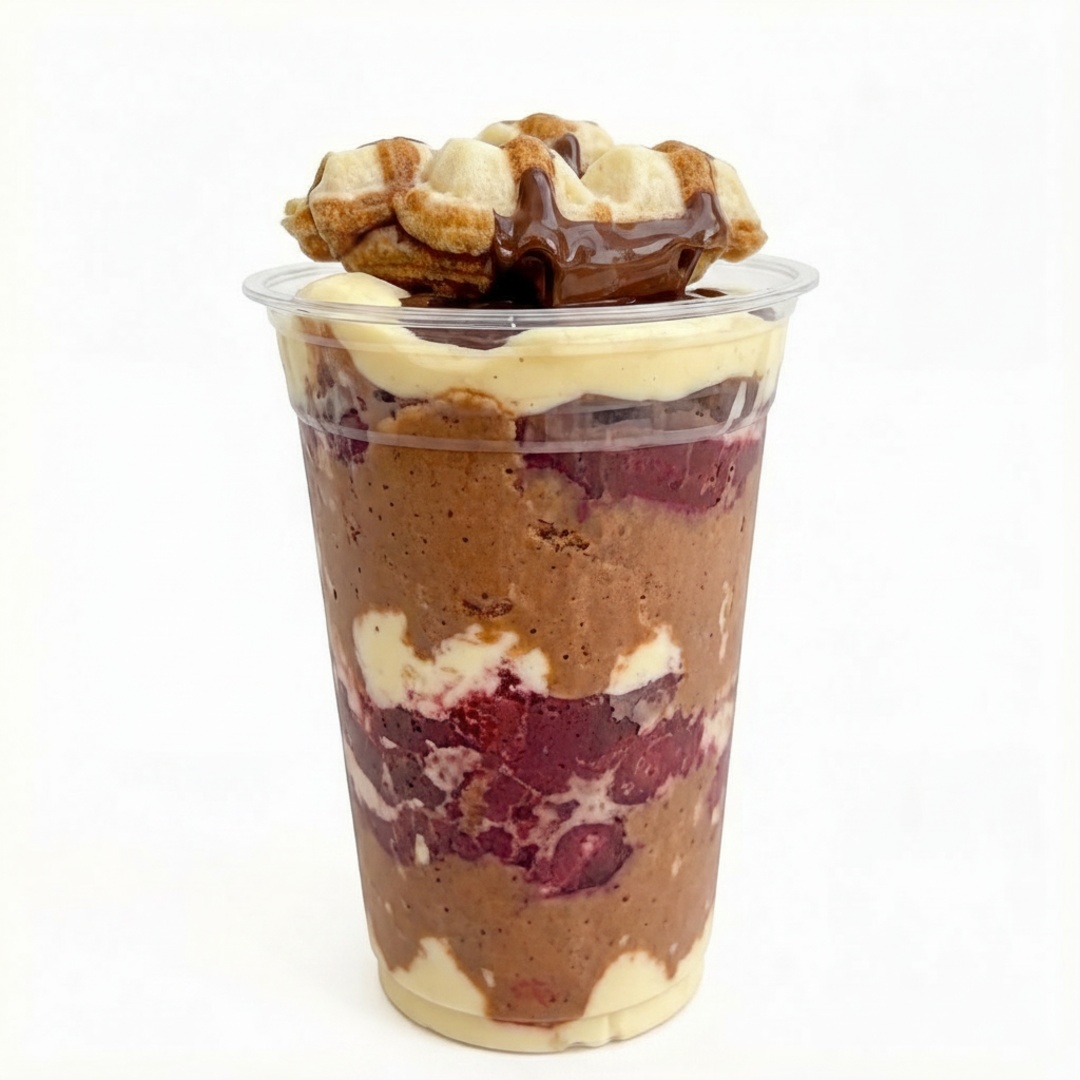 Creme ninho, granola, leite em pó e leite condensado. ( uma delicia de creme ninho )