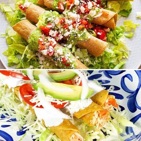 Flautas de Res y Pollo