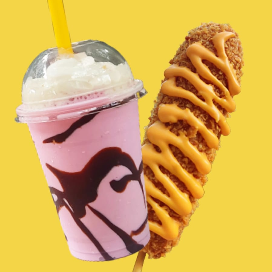Malteada + Corndog Basic Mitad