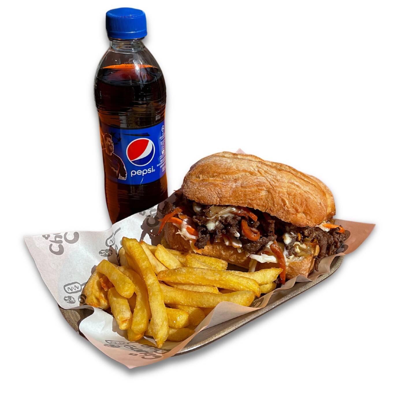 Bulgogui Sandwich + 1 Papas Fritas + 1 PEPSI 355ml