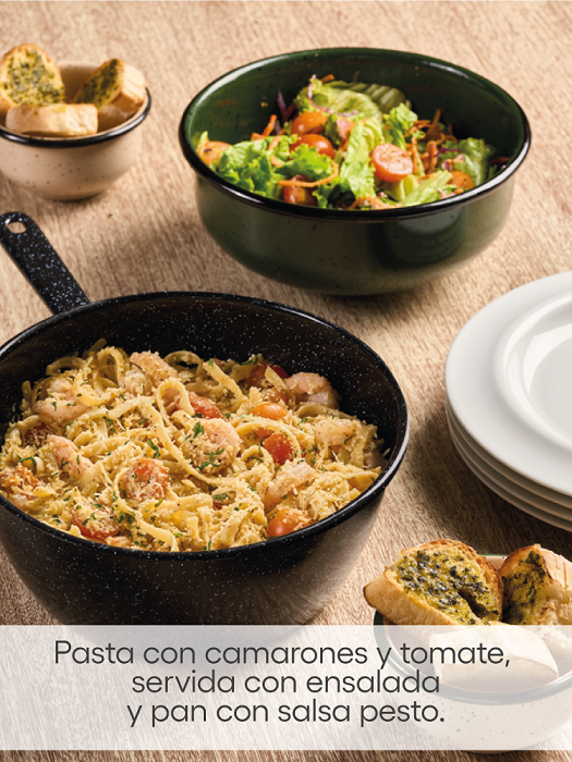 Menu x 4 Pasta con Camarones