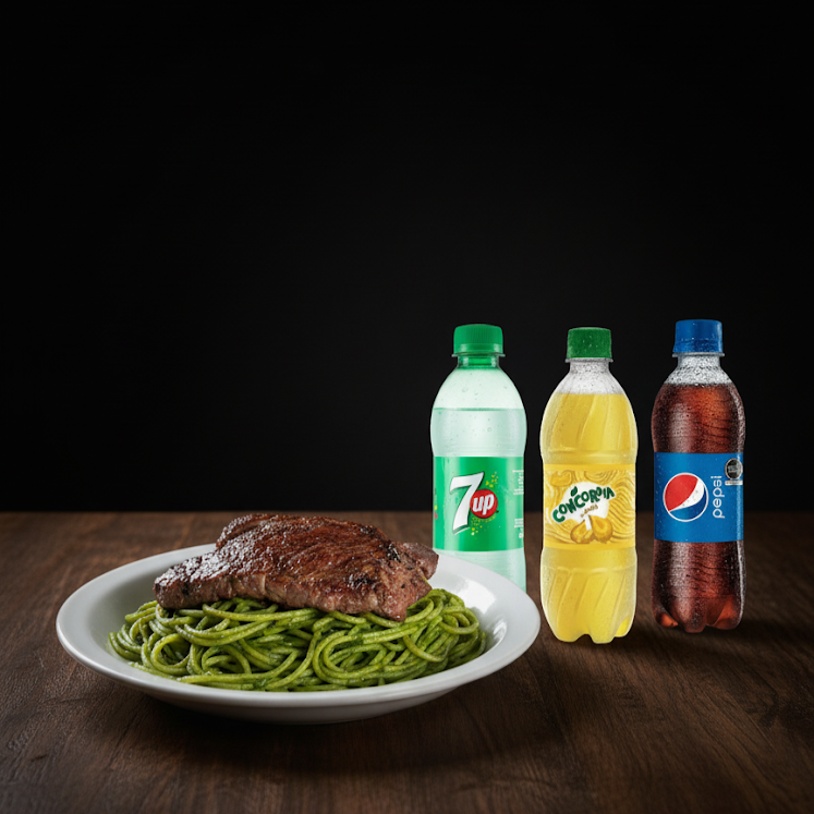 Tallarines Verdes con Bistec +Tu Bebida Favorita🤩