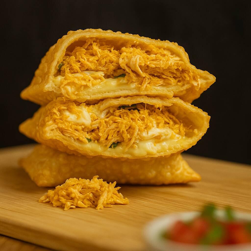 Massa tradicional, com recheio de frango com Catupiry.