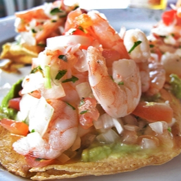 Tostada de camarón