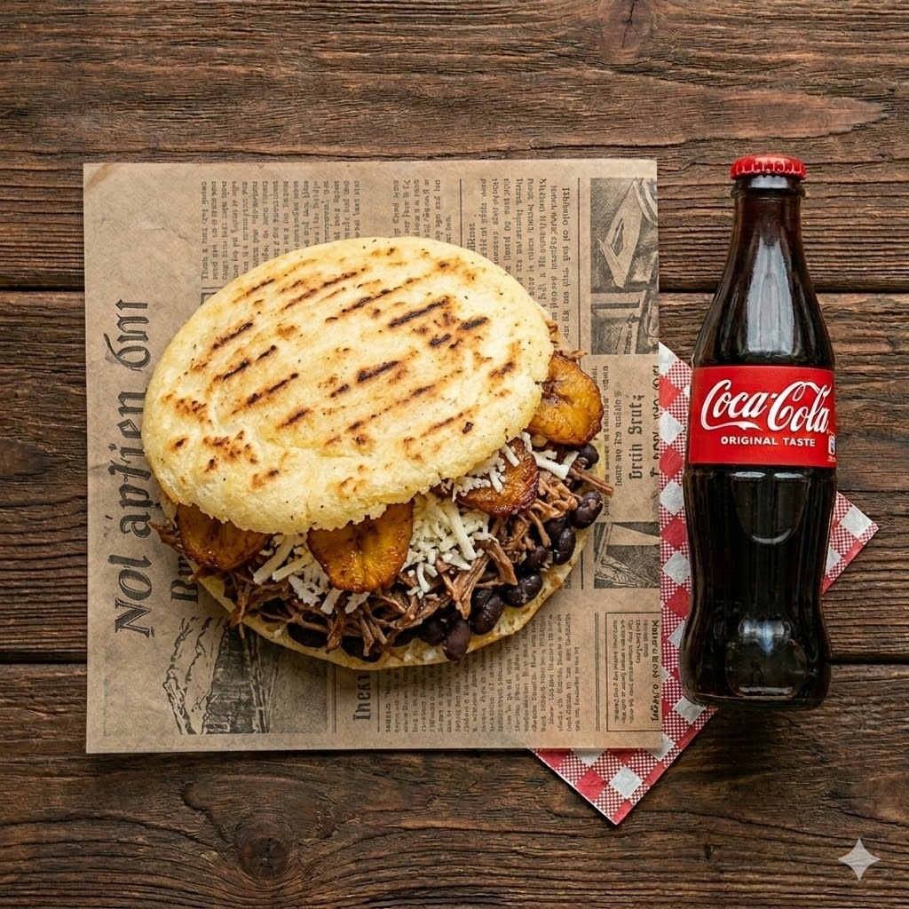 Combo Arepa Pabellón + Coca Cola 250ml