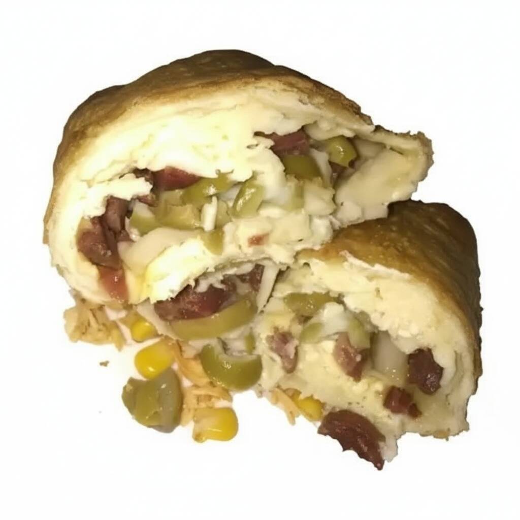 Queijo mussarela, palmito, azeitona, bacon e Catupiry