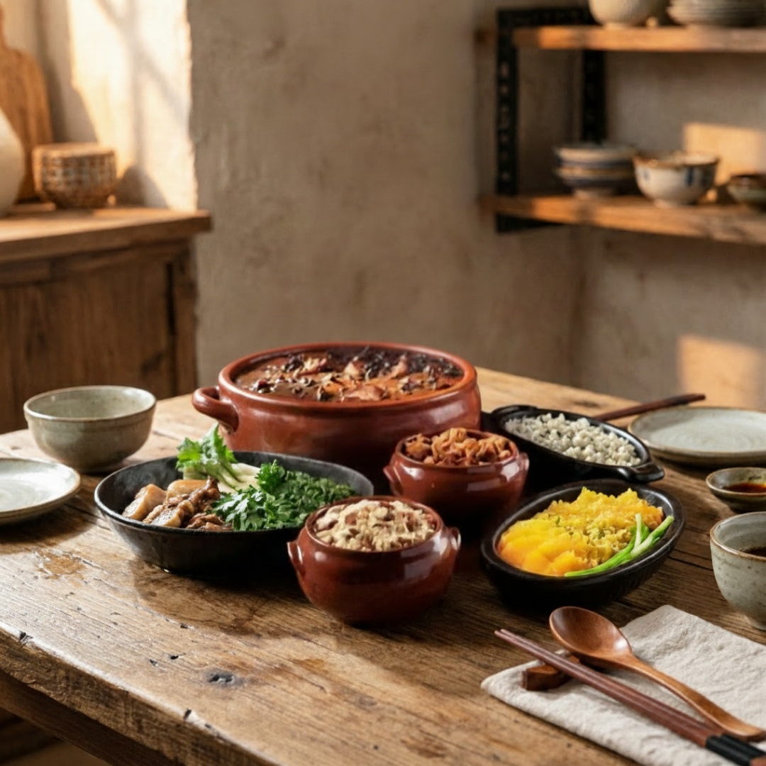 1 Marmita G de arroz, 1 marmita G de feijoada, 1 Marmita de acompanhamentos (banana frita, farofa, couve refogada) torresmo, vinagrete e laranja