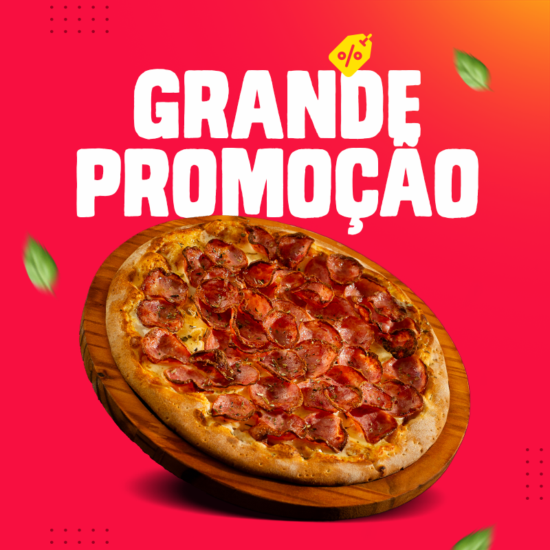 Delicie-se com nossa opulenta pizza grande, sob a incrível promoção. Com um generoso diâmetro de 35 cm e dividida em 8 porções iguais, ela é perfeitamente preparada para proporcionar uma experiência gastronômica memorável. Nossos sabores tradicionais são cuidadosamente selecionados para exaltar o paladar dos verdadeiros amantes de pizza. Por favor, note que, para manter a autenticidade e o equilíbrio de nossos sabores, não estamos aceitando pedidos com solicitação de ingredientes adicionais nesta promoção.