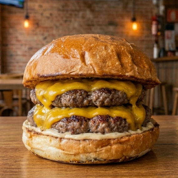 Carnívoro! Pão brioche super macio, 2 burger artesanal 100g no ponto certo, cheddar cremoso e o nosso toque de mestre: maionese defumada artesanal. A combinação perfeita para matar a sua fome agora!