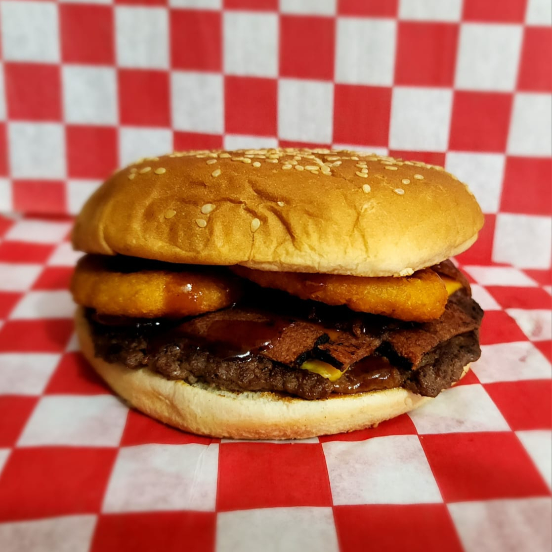 HAMBURGUESA ONION BBQ