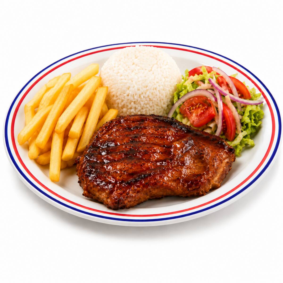 Chuleta a la parrilla c/ papas fritas
