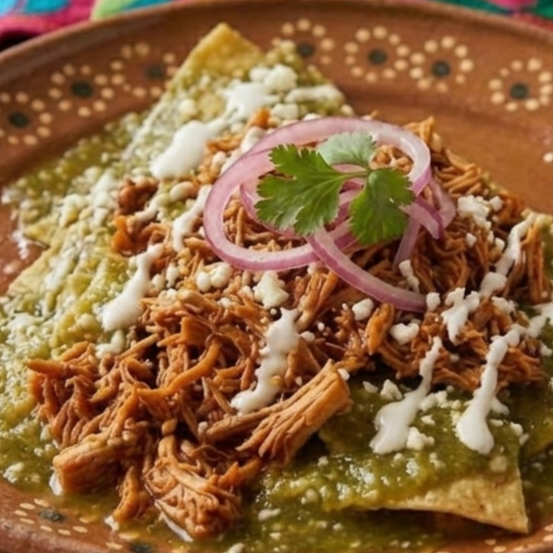 1/2 Orden de Chilaquiles con Cochinita Pibil