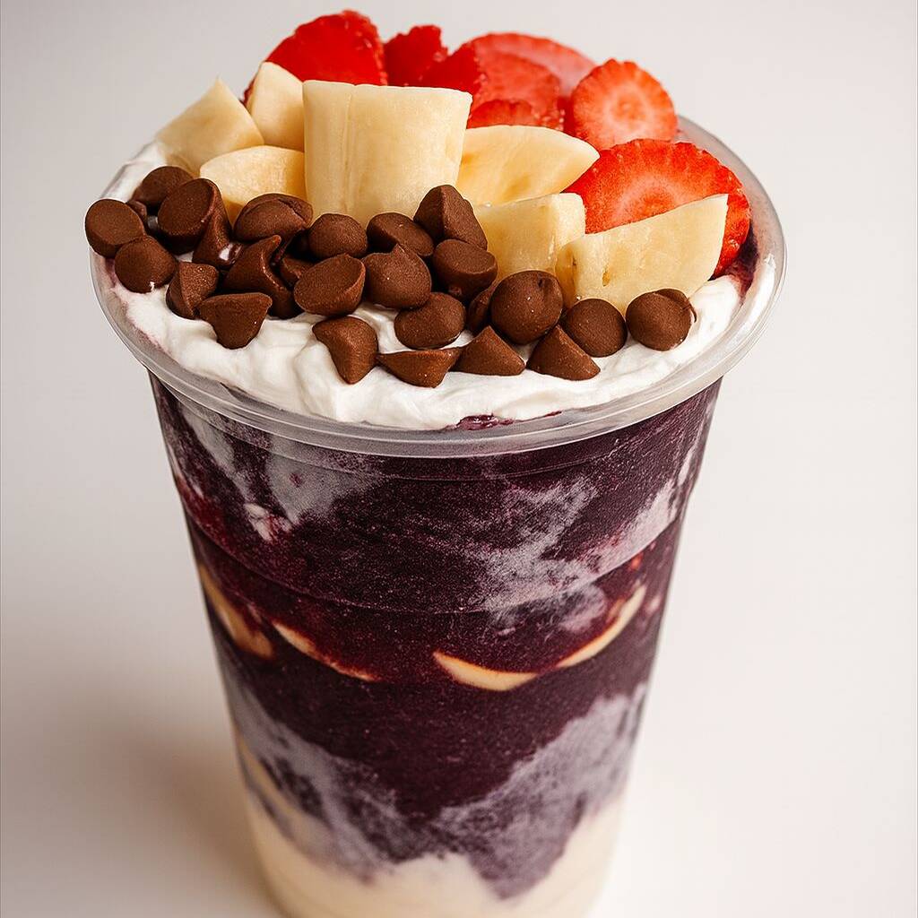 leite condensado,leite em po,gotas de chocolate,banana e morango
