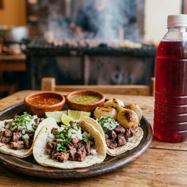 Paquete 3 Tacos de Res + Agua de Jamaica
